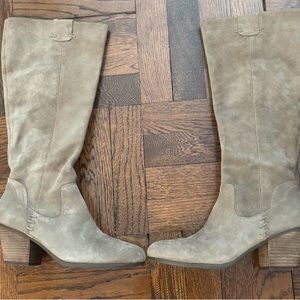 Aerosoles Suede Taupe Boots, Never Worn, 2” Heel, Size 8 1/2